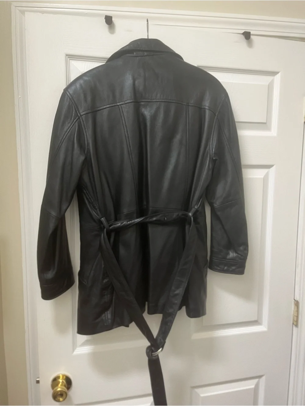Wilsons Leather Black Men's Leather Mid-Length Jacket
